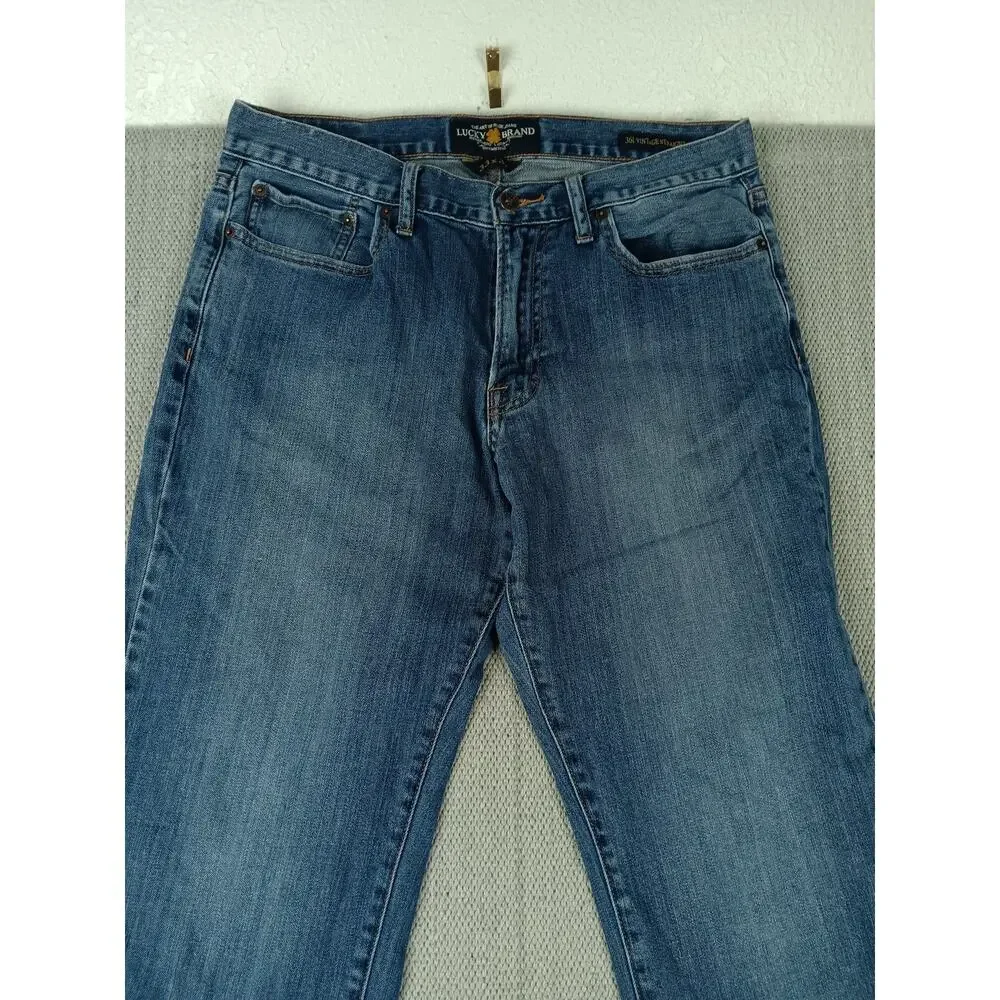 Lucky Brand 361 Vintage Straight Jeans Mens 33X31 Blue Whiskered Casual Street - Picture 6 of 14